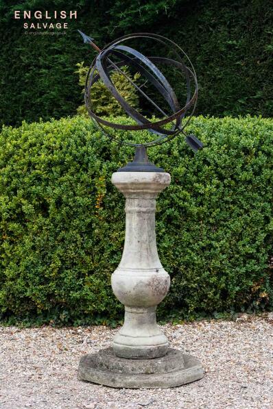 Reclaimed armillary on a stand