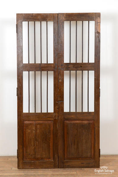 Reclaimed barred double wooden doors