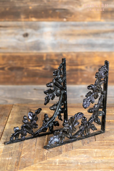 Reclaimed black acorn brackets