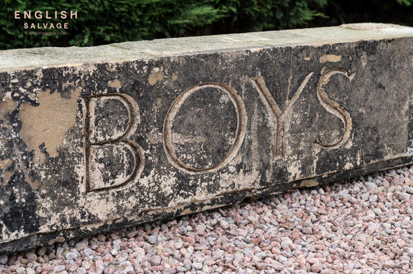 Reclaimed Boys entrance sign