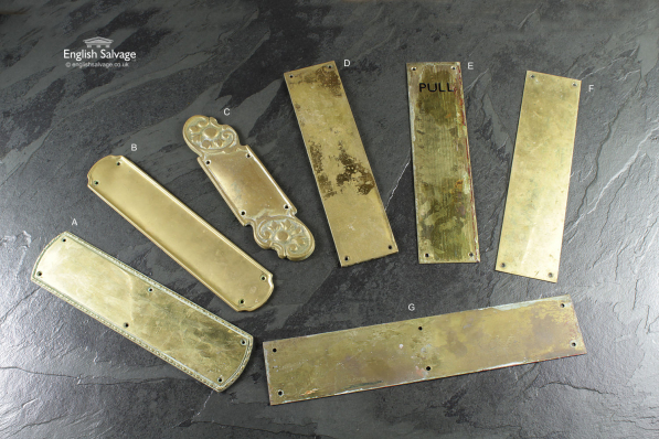 Reclaimed brass door finger plates (H only)