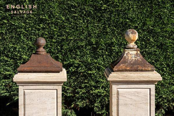 Reclaimed cast iron gate finials or pier caps