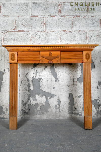 Reclaimed classical urn pine fire surround