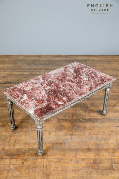 Reclaimed decorative marble top coffee table