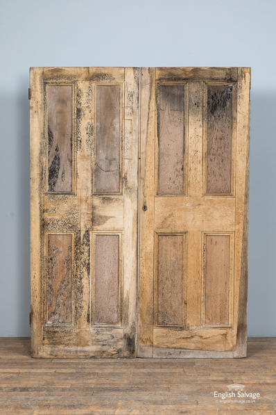 Reclaimed four panel pine double doors