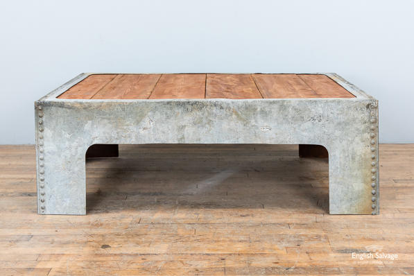 Reclaimed galvanised tank coffee table 