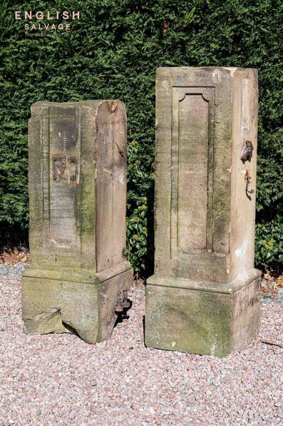 Reclaimed large stone plinths