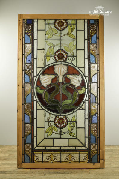 Reclaimed multicoloured foliate stained glass