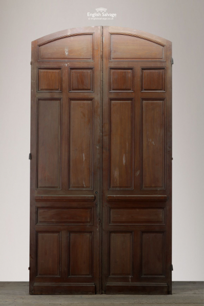 Reclaimed Oak Top Arch Panelled Double Doors