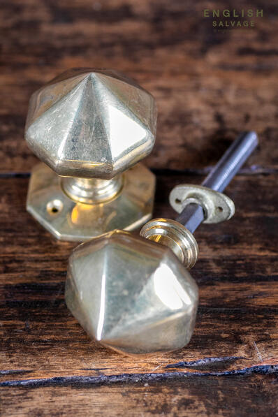 Reclaimed octagonal knobs for rim lock
