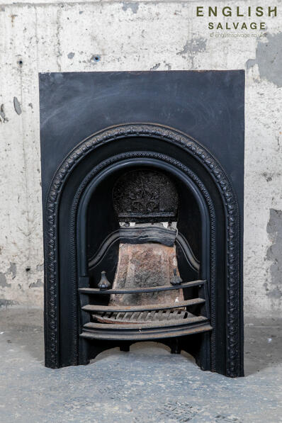 Reclaimed ornate bedroom fire insert