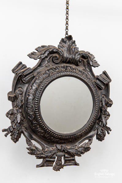 Reclaimed ornate cast iron mirror
