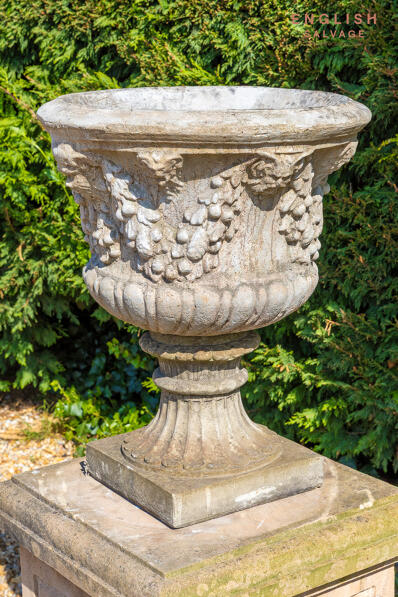 Reclaimed ornate large urn