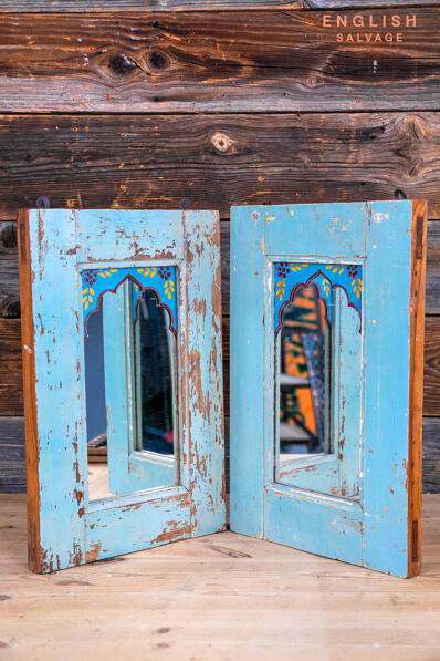 Reclaimed painted Indian mirrors