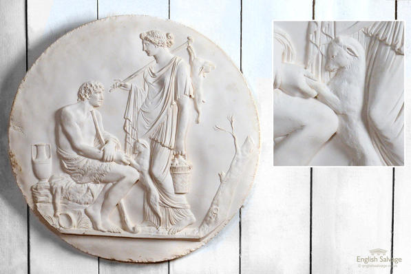 Reclaimed plaster moulded Classical scenes