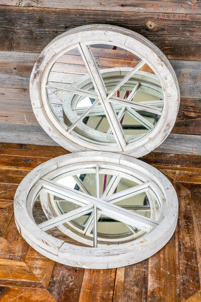 Reclaimed round window mirrors