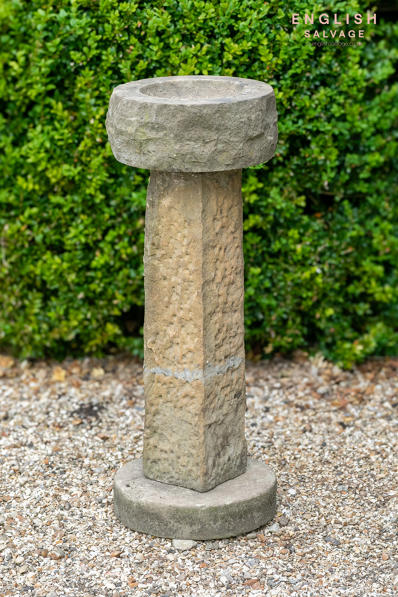 Reclaimed sandstone birdbath