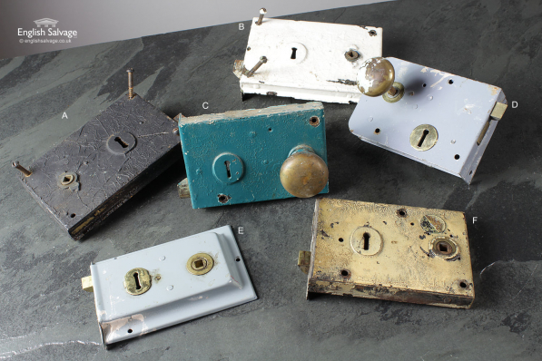 Reclaimed Selection of Painted Rim Locks 