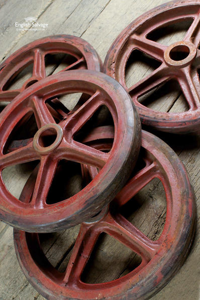 Reclaimed Set of Four Cast Iron Wheels