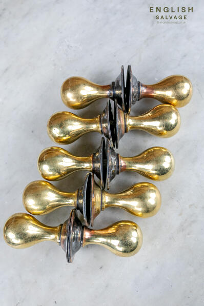 Reclaimed tulip brass door knobs