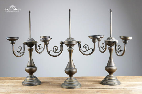 Reclaimed two arm brass lamps