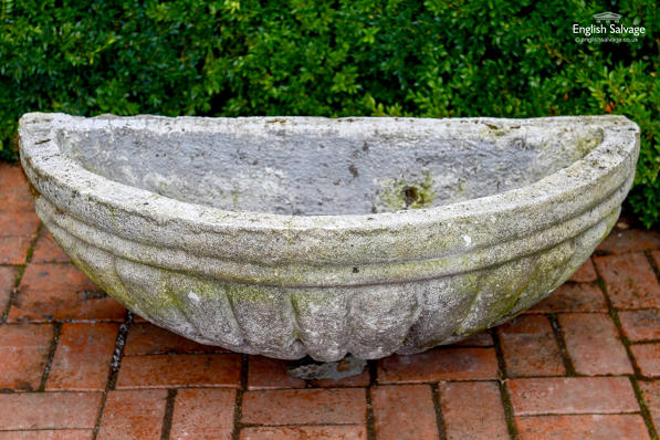 Reclaimed wall hanging gadrooned trough 