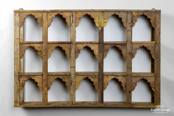 Reclaimed wooden topi arch wall fixed shelves