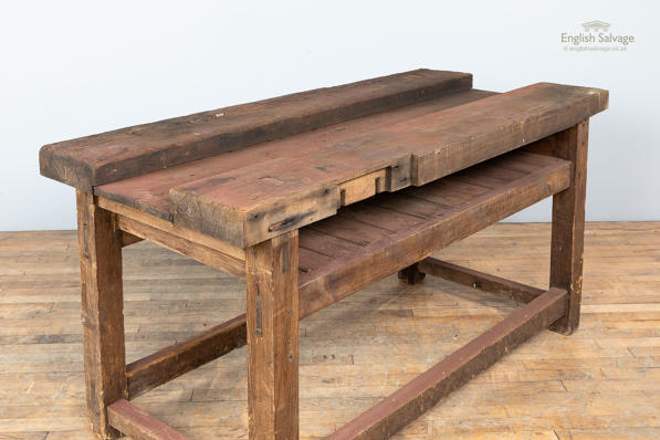 Reclaimed wooden work bench
