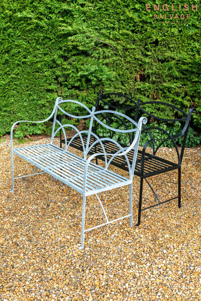 Regency style metal benches