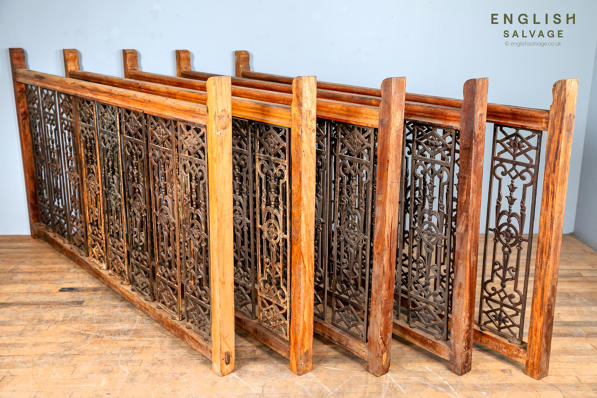 Run of ornate reclaimed railing or balustrade