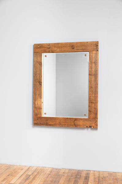 Rustic reclaimed pine wall mirror