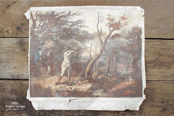 Salvaged 1840 Colour Hunting Landscape Prints
