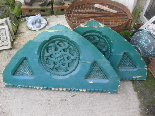 Salvaged cast iron ventilator circular panels