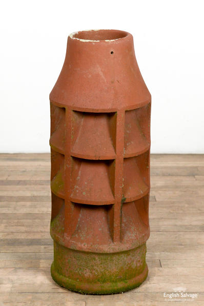 Salvaged clay louvre chimney pot