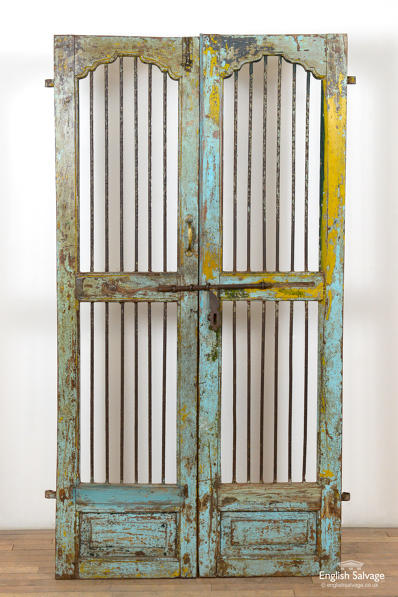 Salvaged Indian barred double doors
