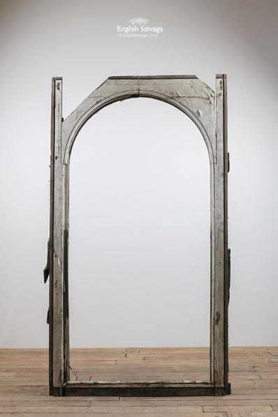 Salvaged large arched window frame