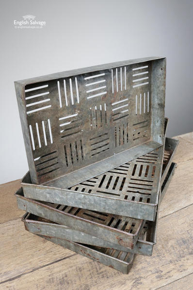 Salvaged Metal Cut Out Rectangular Sieve Tray