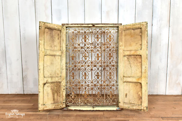 Salvaged Moroccan wood and metal window