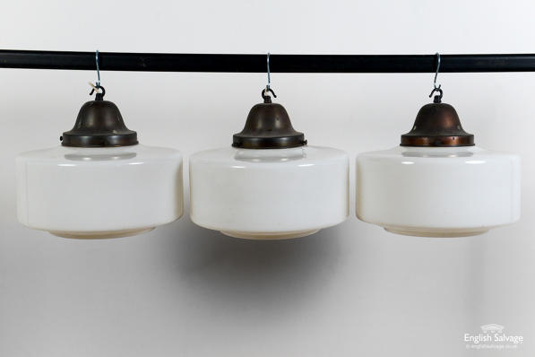 Salvaged opaline early 20thC chapel lights