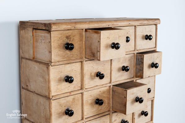 Salvaged pine chest of 48 drawers