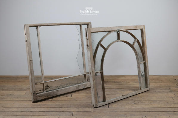 Salvaged pine framed sash window