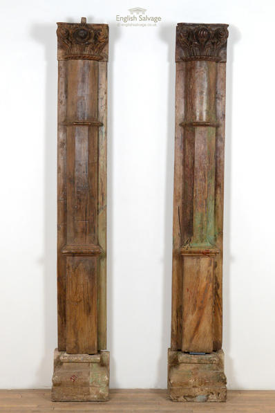 Salvaged teak decorative pillars