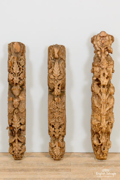 Salvaged teak hand carved corbels