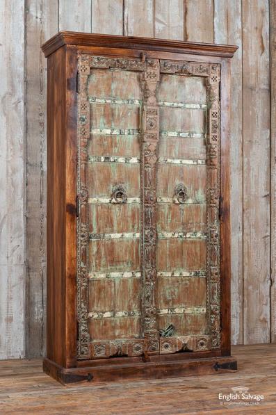 Salvaged teakwood cupboard with antique doors