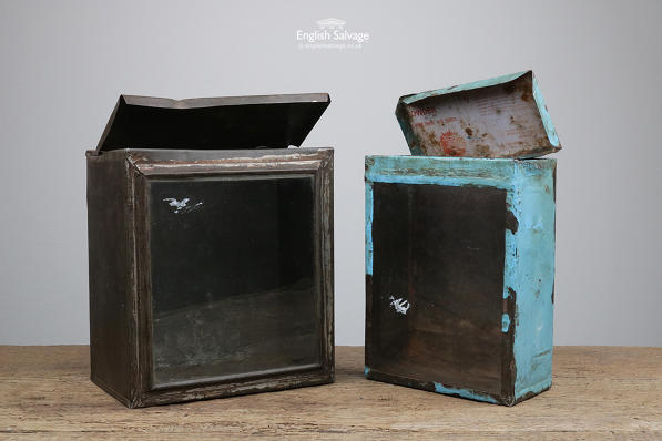 Salvaged Tin Display Boxes