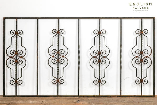 Section ornate wrought iron antique railing