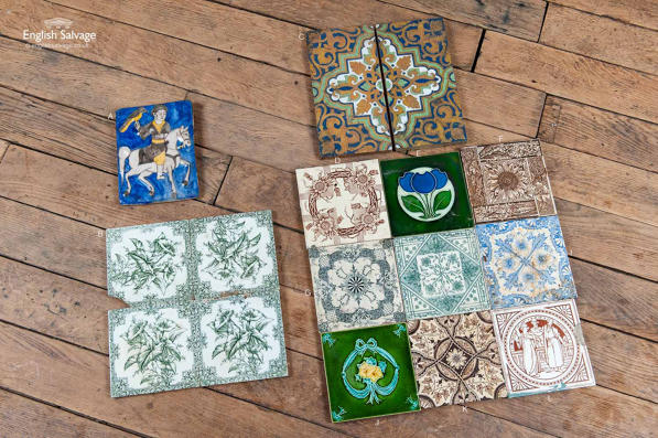 Selection of reclaimed ceramic tiles