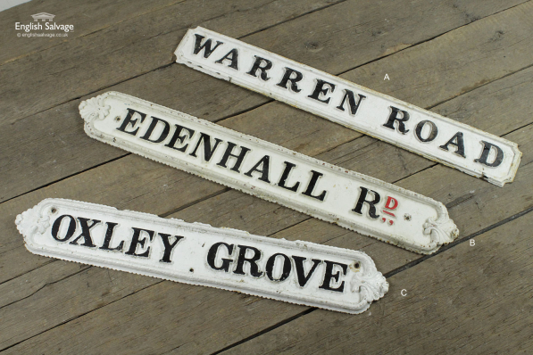 Selection of Victorian cast iron road signs