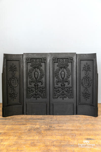 Set 19th C ornate fire back plates/cheeks