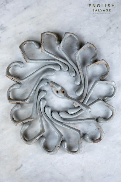 Simple reclaimed cast iron painted hooks